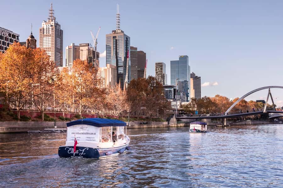 1.5Hr Yarra River Crown Flames and City Lights Cruise - The All-Electric Boat: Quiet, Comfortable, and Easier to Enjoy
