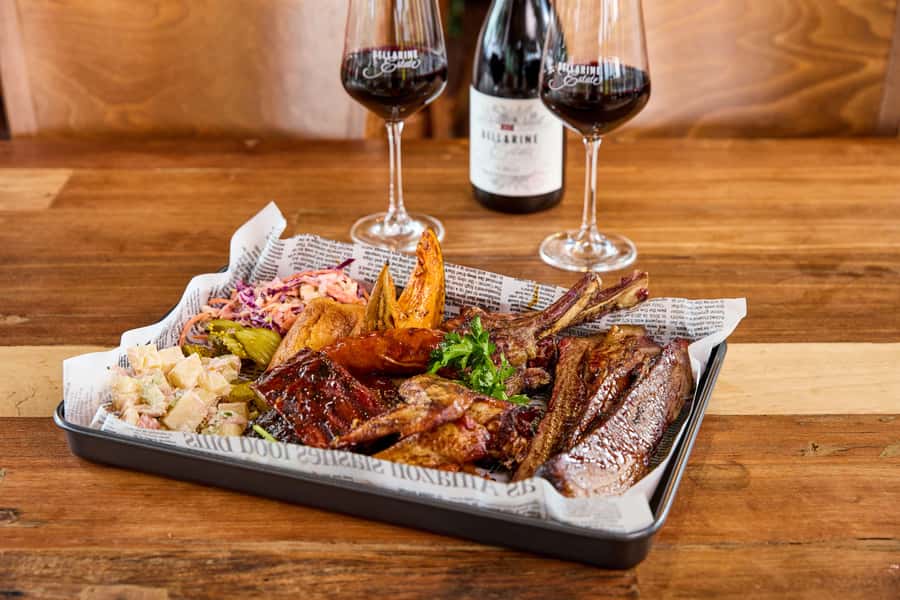 Bellarine Winery: Texas BBQ Platter Lunch with Wine - The service style: small group dining with English-speaking help