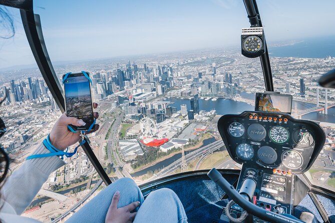 Private Melbourne Skyline Helicopter Ride - Shrine and botanical gardens with Eureka and Melbourne 108 in the frame