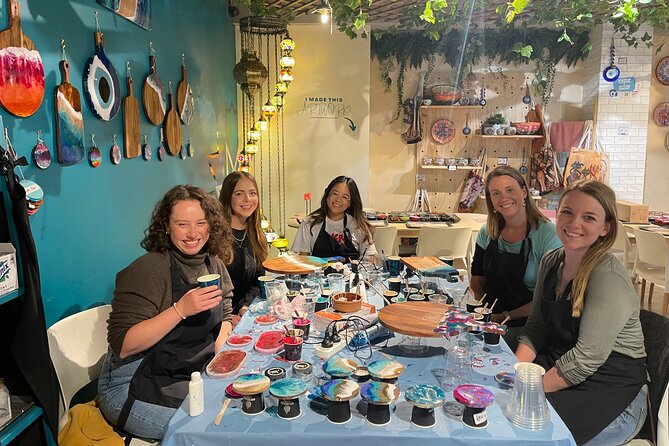 Resin Art Classes Melbourne: Cheeseboards & Coasters - Small Group Size Means Better Attention