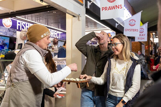 South Melbourne Market Foodie Tour - The tasting lineup: patisserie, chocolate, cheese, oysters, and Spanish flavors